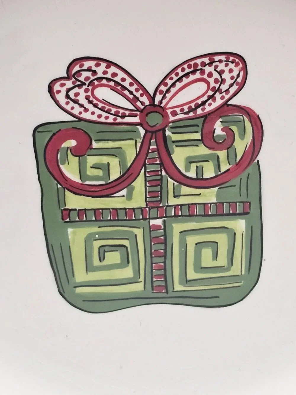Caffco Simply Christmas Holiday Salad Desert Plate 9” M Bagwell Present Gift Box